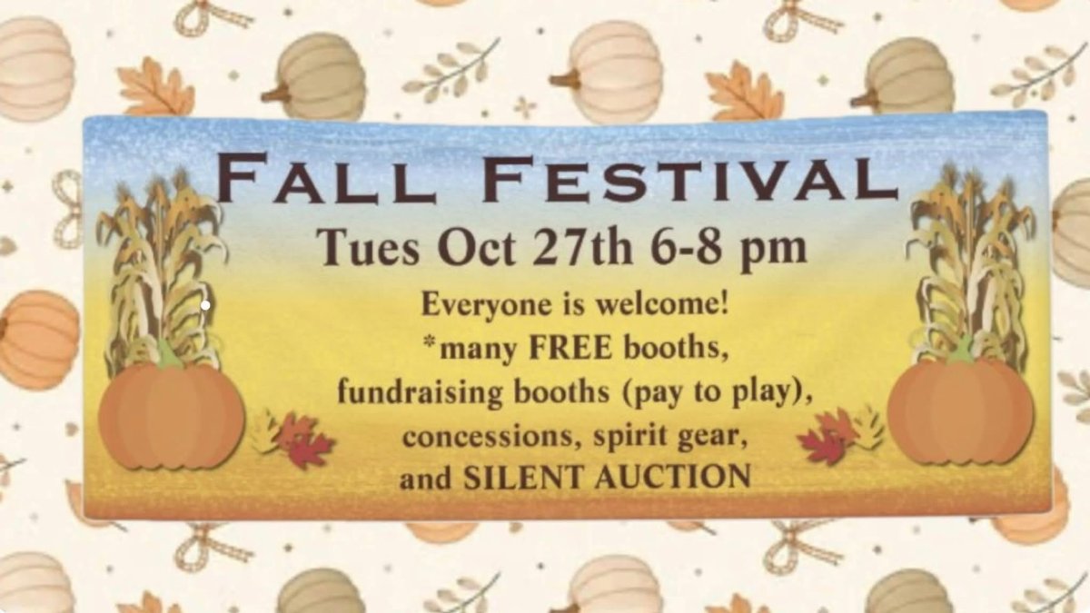 Fall Festival, Tuesday, October 27th, 6pm-8pm